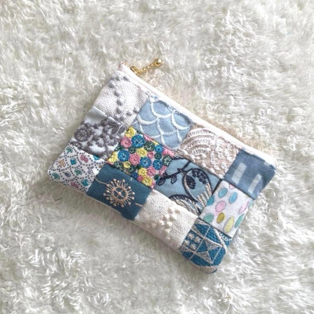 ミナペルホネン パッチワーク × ランランラン ハンドメイド ポーチ