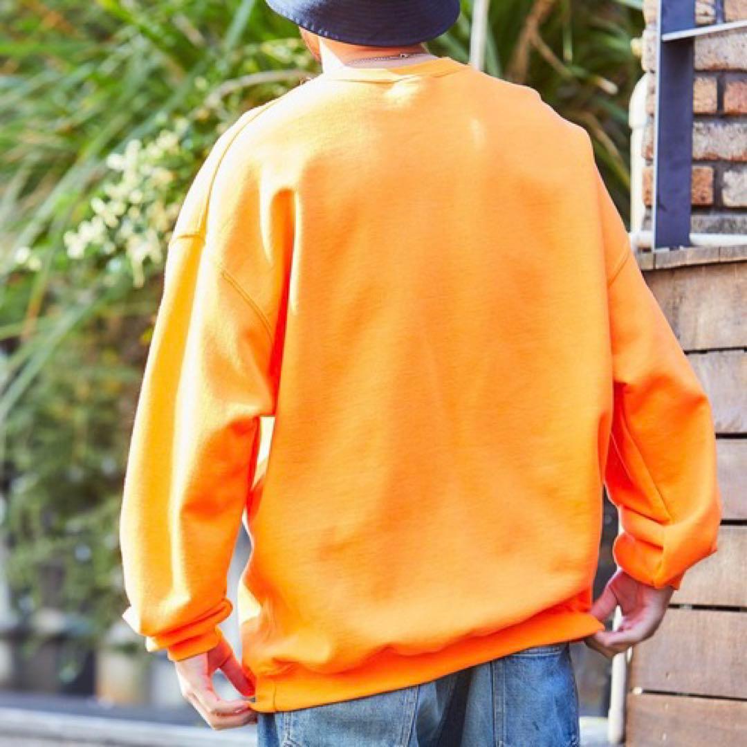 新品 ギルダン ビッグシルエット 無地スウェットトレーナー 蛍光