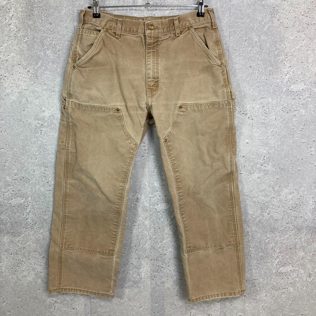 カーハート ダブルニー ブラウン ダック地 ペインターパンツ 古着W34