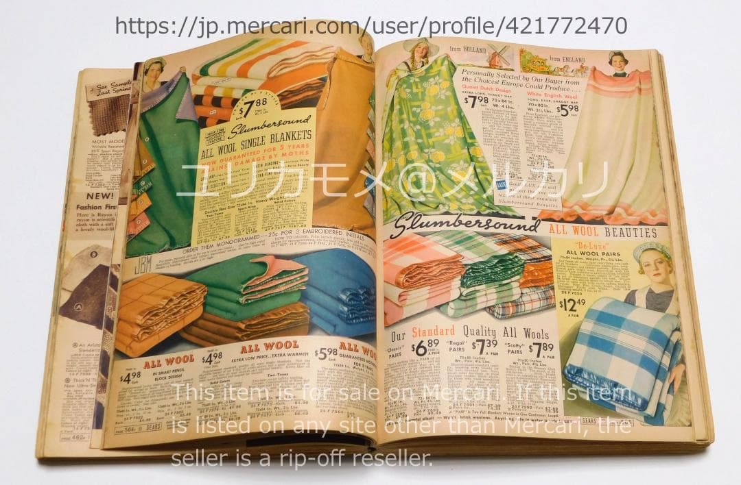ヴィンテージ】シアーズ・ローバック カタログ 1937-38年秋冬号 - メルカリ