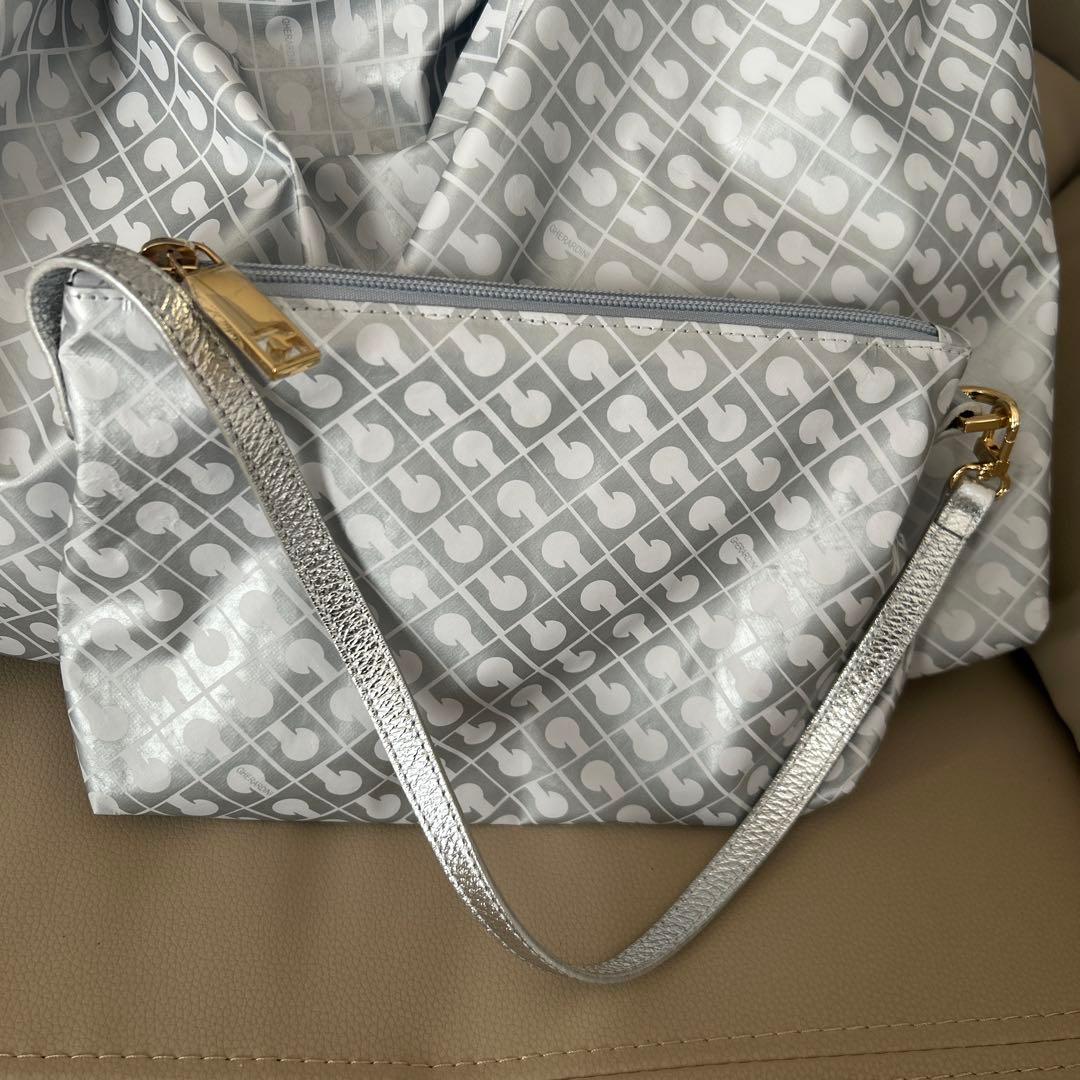 GHERARDINI シルバー ロゴプリント ショルダーバッグ ゲラルディーニ