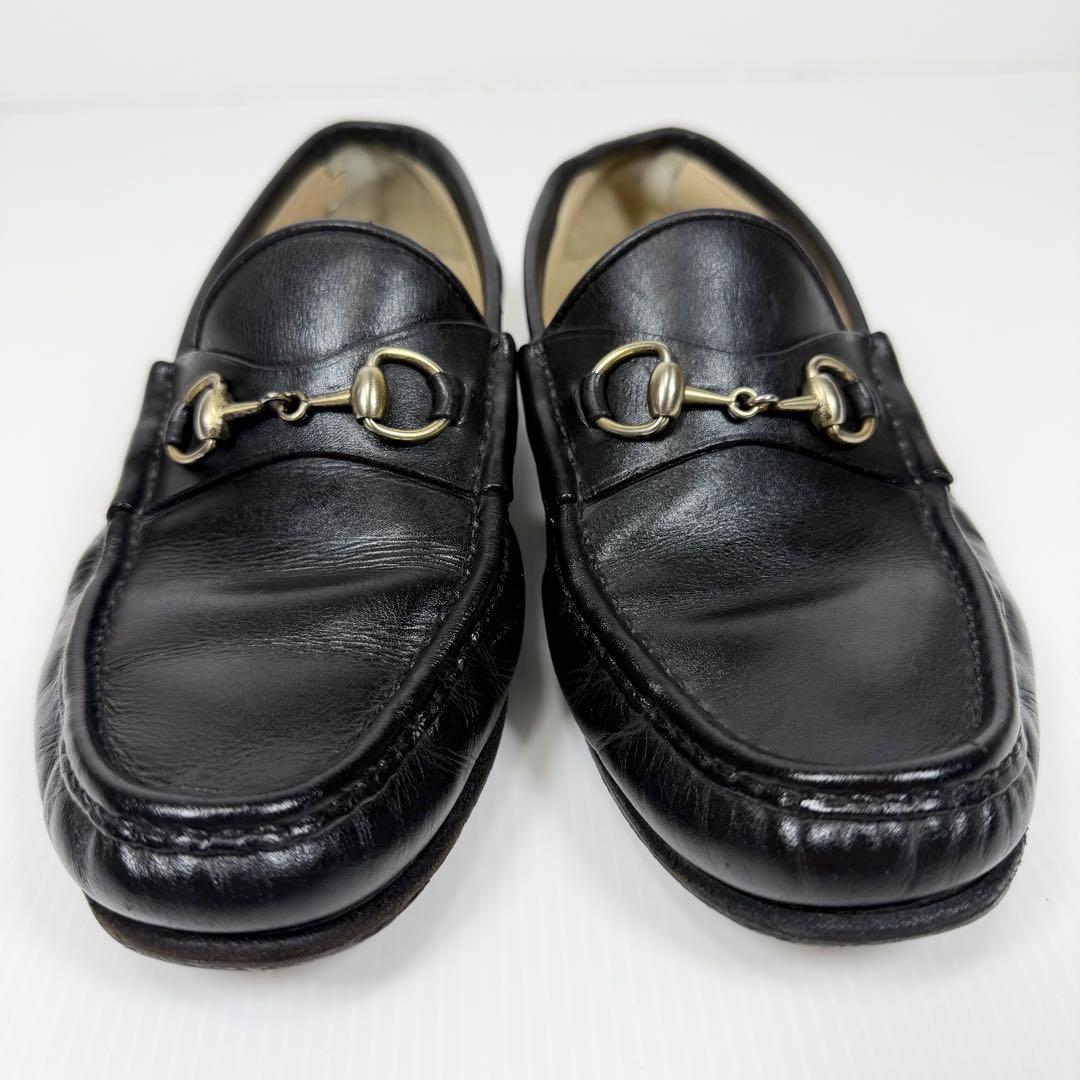 王道】GUCCI グッチ ホースビットローファー ブラック ゴールド - メルカリ