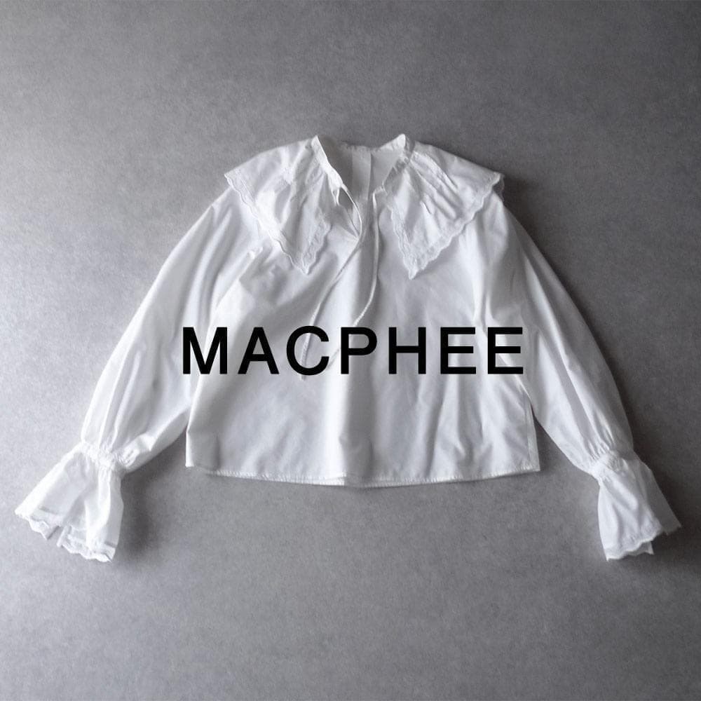 美品 トゥモローランド マカフィー 2万 ビックカラーブラウス ホワイト 412 美品 トゥモローランド マカフィー 2万 バンドカラーブラウス ホワイト