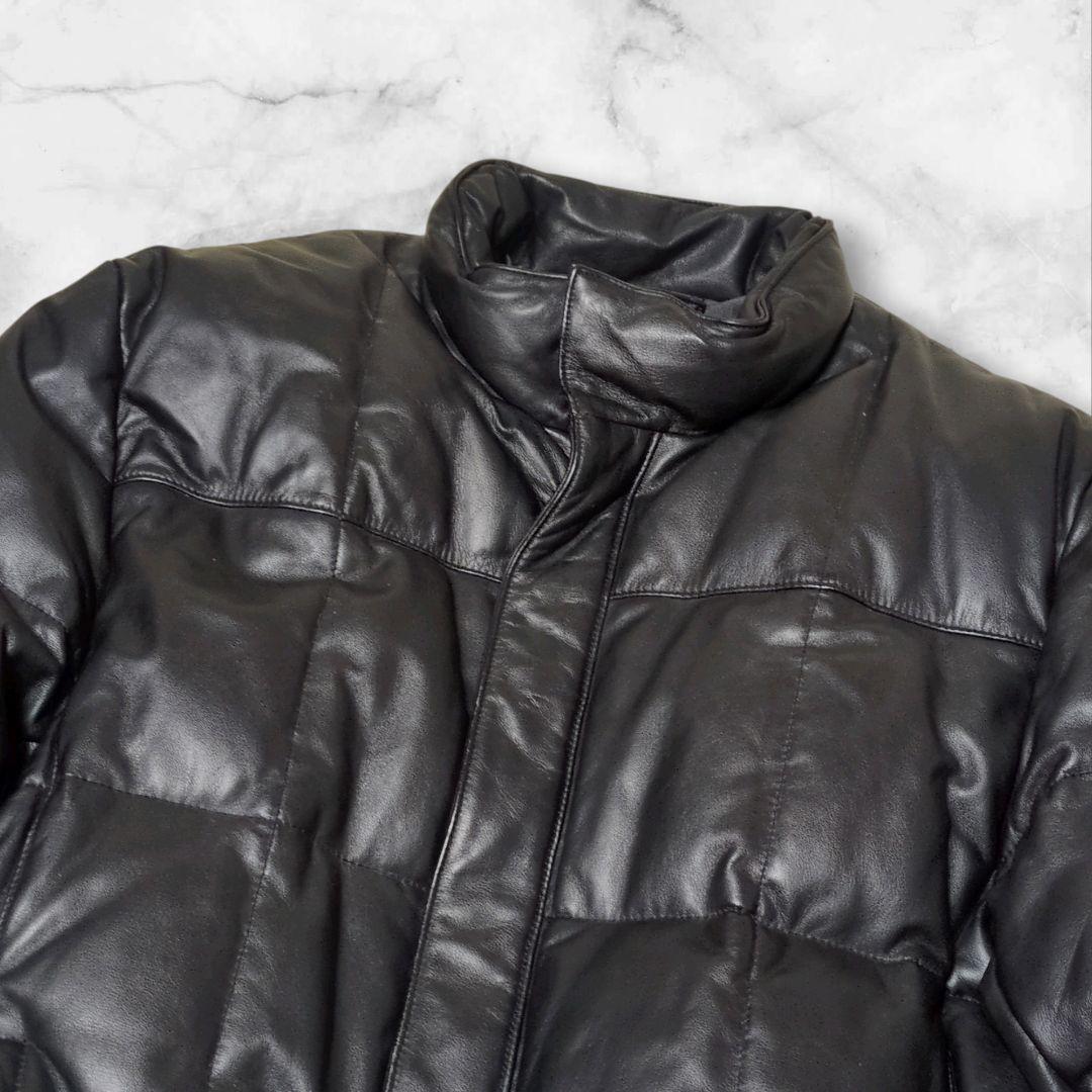 コムサデモードメン 馬革 ヌプシ 肉厚 ダウンジャケット 黒 ホース