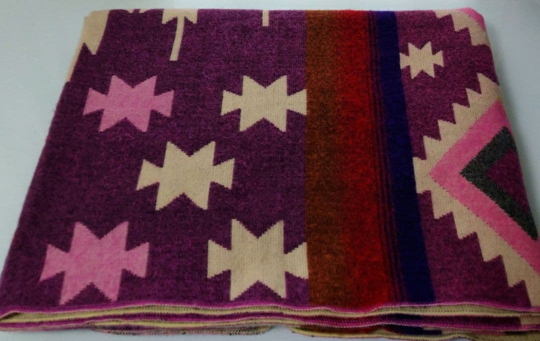 エクアドル アルパカ ブランケット 大判 約220×187 手織り