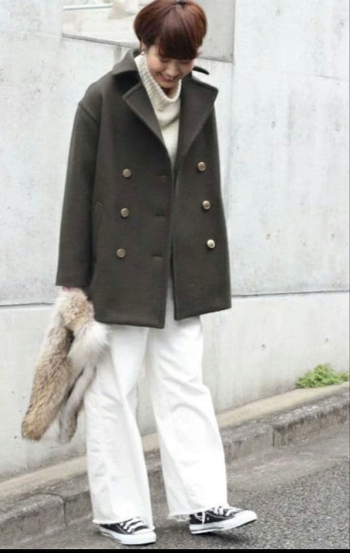 FRAMeWORK ラムリバーメルトンPコート　オリーブカーキ 20171203123211404_500.jpg