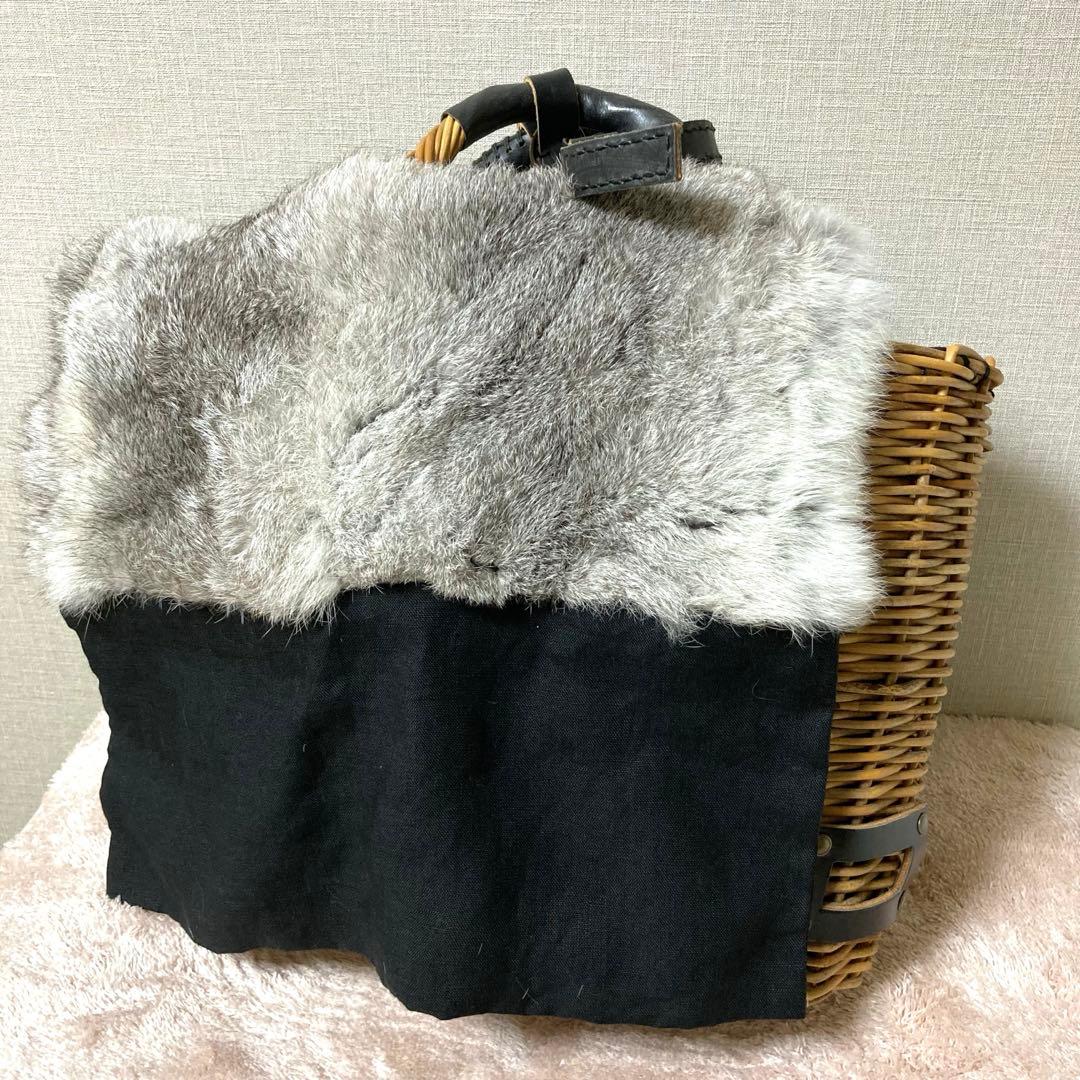最終値下げ][極美品] エバゴス かごバッグ 完売品 ラビットファー