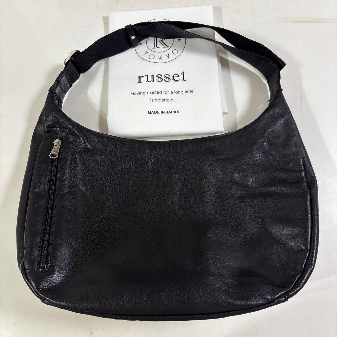 超美品ラシット今期A4入るソフトレザーラウンドビッグショルダーバッグ