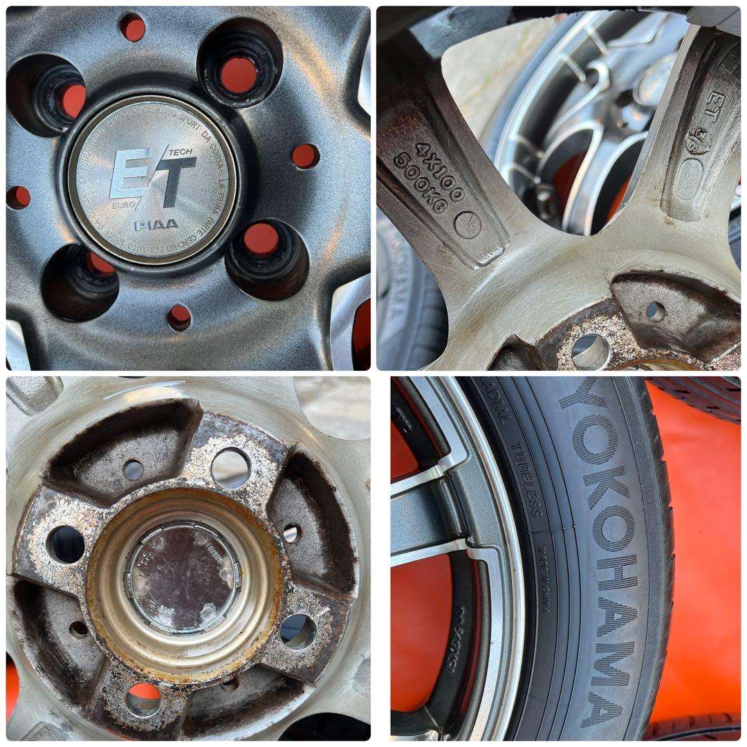 PIAAユーロテック 15インチ 6.5J+38 PCD100-4H 4穴4本