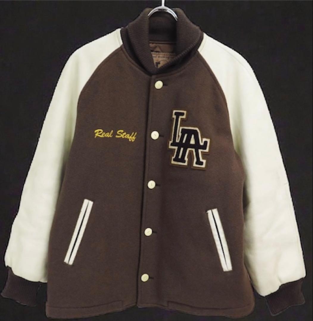 初期Let it Rideレットイットライド　90s　関係者限定スタジャン　焦茶 LET IT RIDE - LET IT RIDE スタジャン サイズ Lの通販 by 430King's