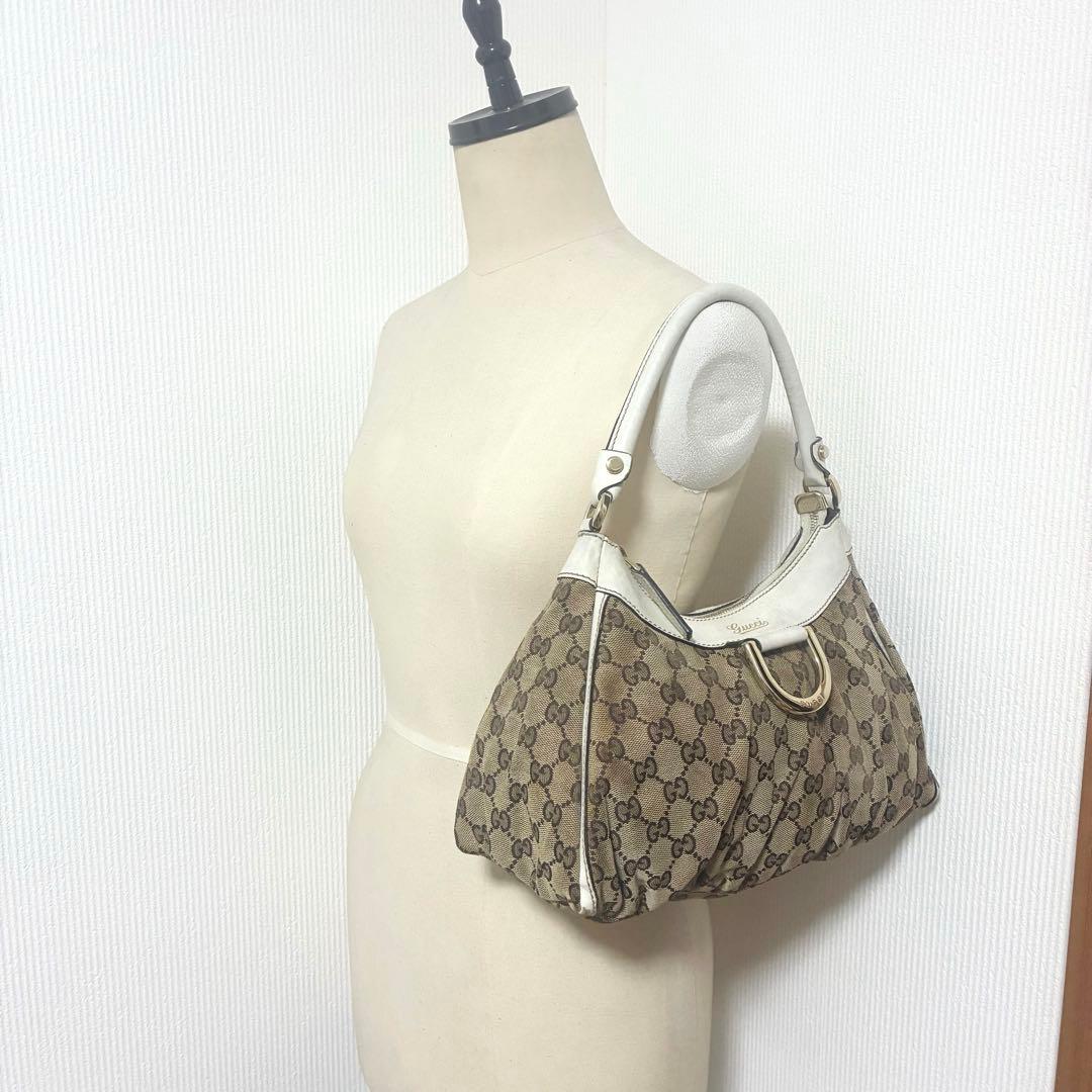 良品 グッチ アビー GGキャンバス ワンショルダー ハンドバッグ Y2K