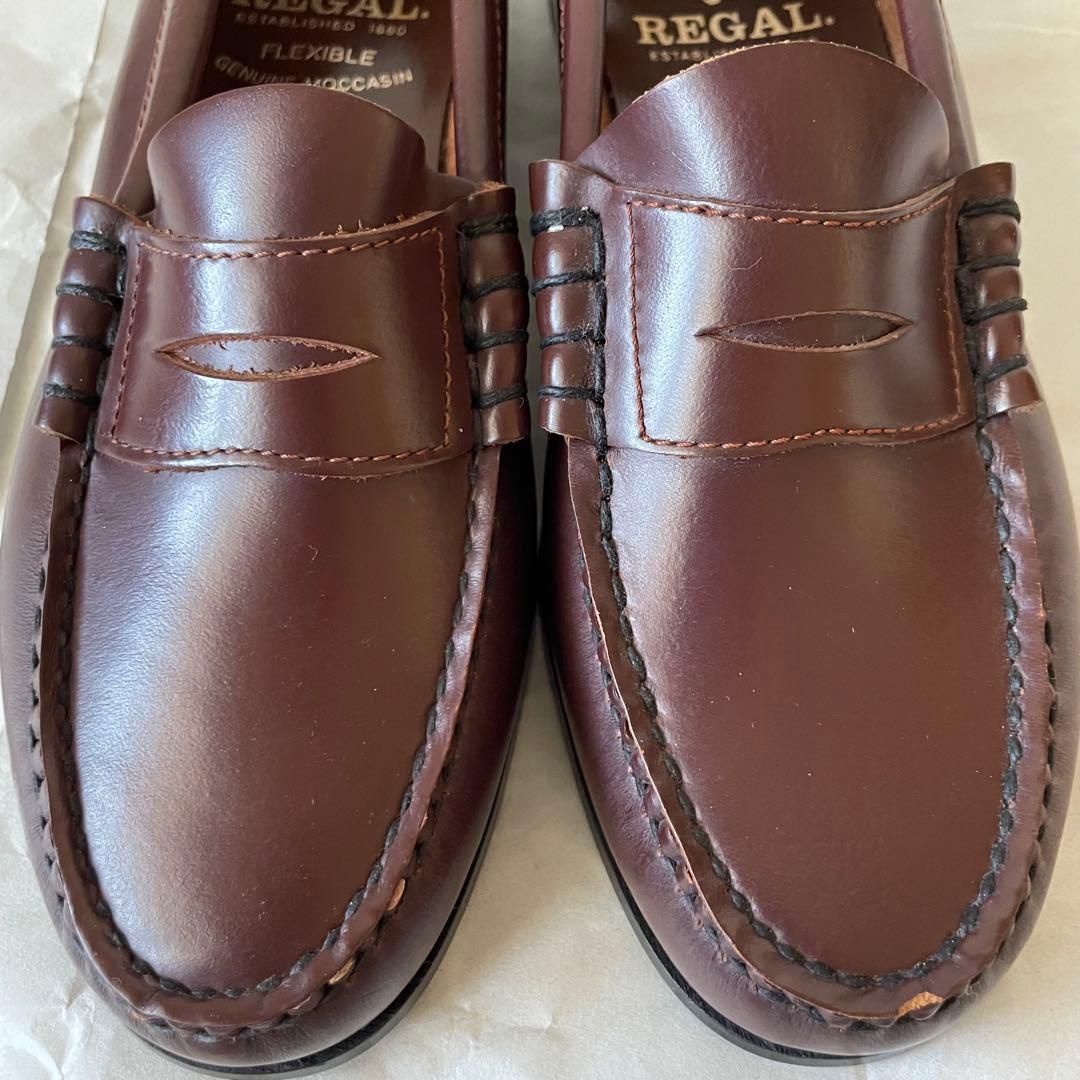 訳あり新品未使用品】REGAL ローファー 鏡面加工 茶 24cm 牛革 - メルカリ