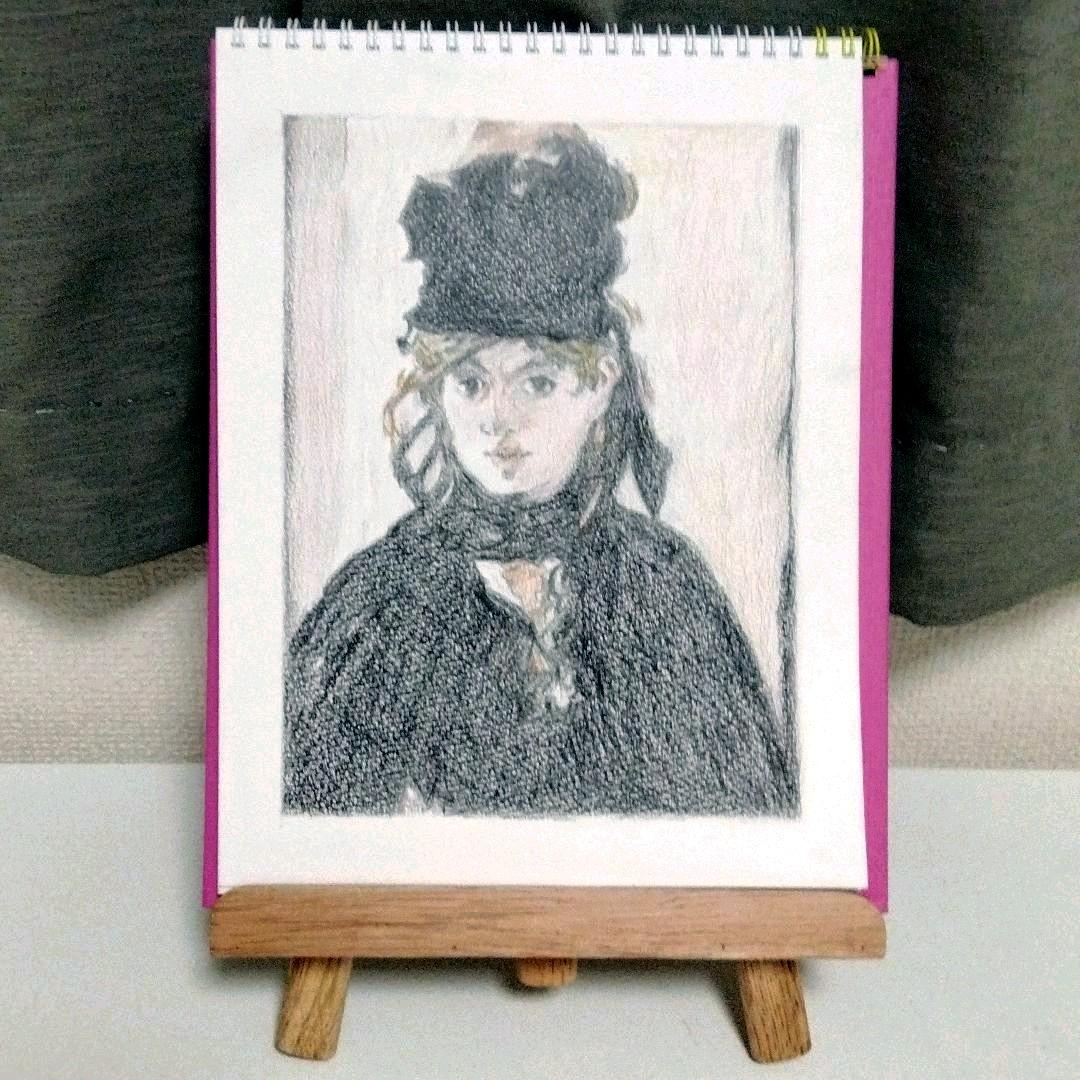 マネ「すみれの花束をつけたベルト・モリゾ」模写 - メルカリ