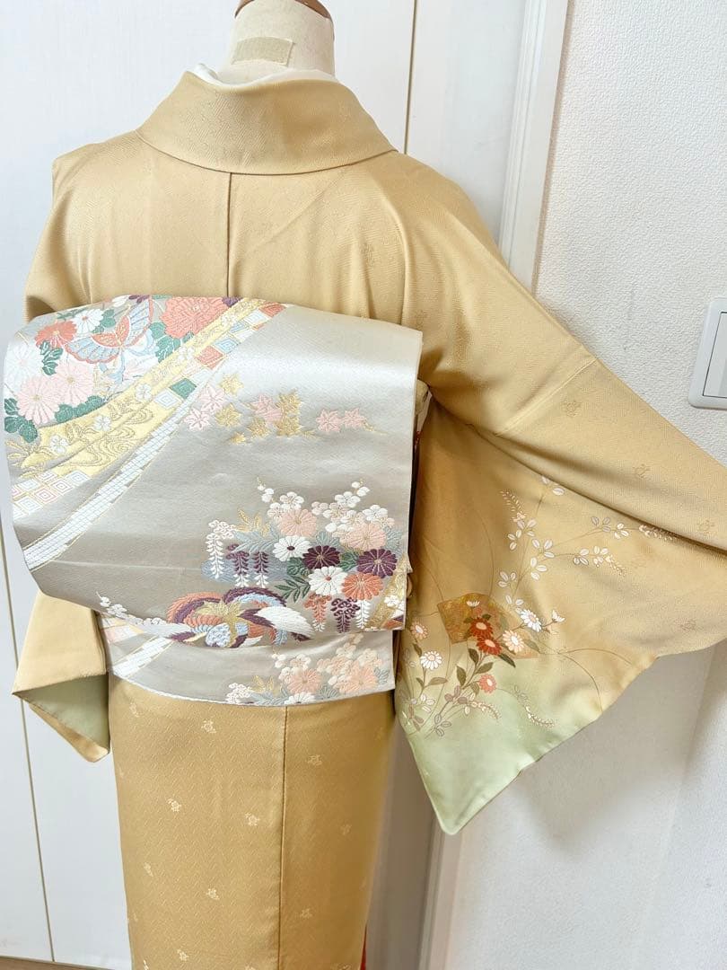 yan様専用 裄丈長め 鈴乃屋誂製 ガード加工済み 正絹訪問着 フルセット
