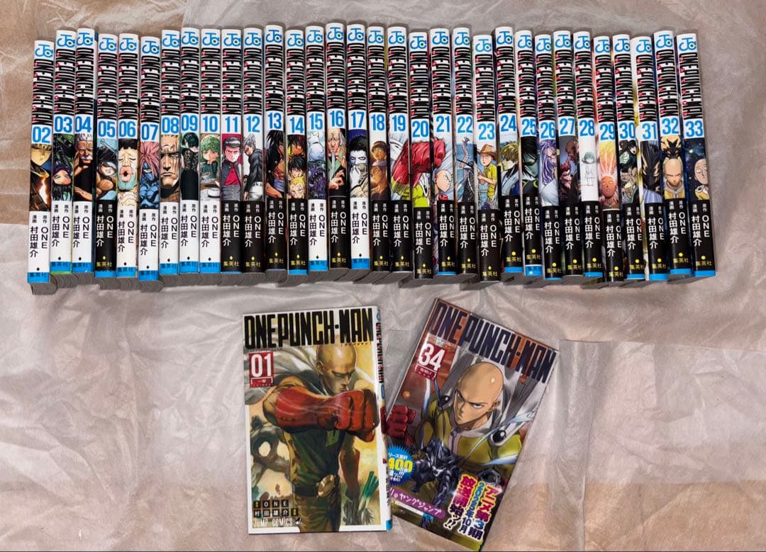 ワンパンマン ONE PUNCH MAN 1~34巻セット （一部帯付き） ワンパンマン 全巻 1-34巻+ヒーロー大全 村田 雄介｜Yahoo!フリマ（旧