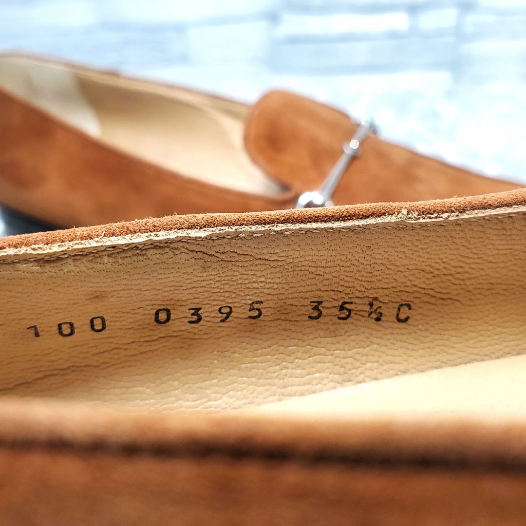 【極美品】✨GUCCI 22.5cm 革靴 茶 スエード ビット金具 35.5