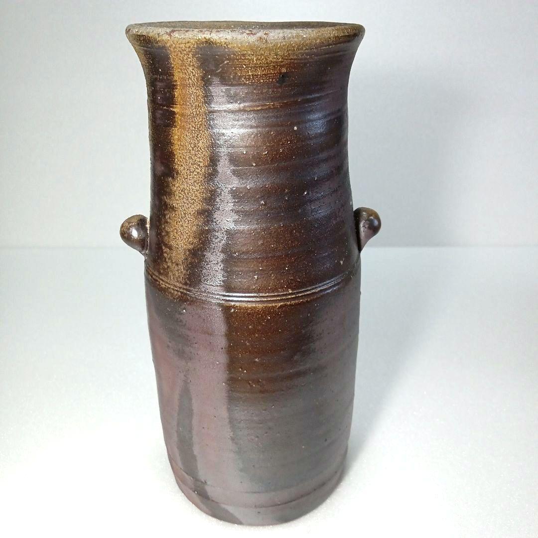 花入 (双耳) 備前 藤原 一門 茶道具