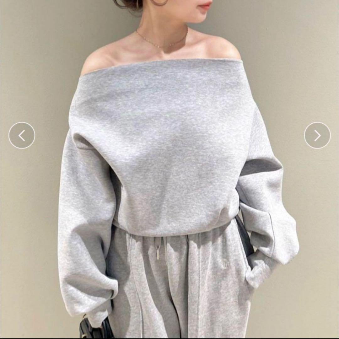 リリーブラウン♡ボンディングオフショルスウェット グレー - メルカリ