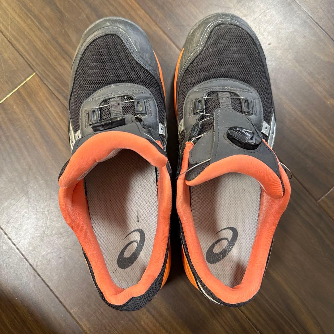 asics安全靴　BOA ブラック×オレンジ　27.0cm