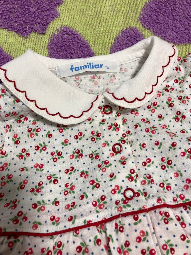 familiar 花柄ロンパース 70サイズ 美品 - メルカリ