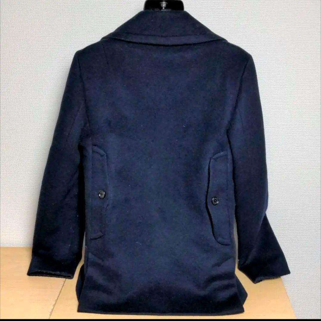 aq11. COACH ウールPコート ネイビー レディースLサイズ相当 - メルカリ
