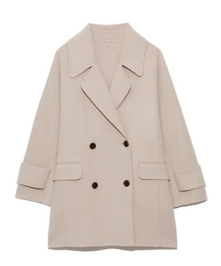 最終価格】Mila Owen フラップポケットハーフ丈コクーン接結コート