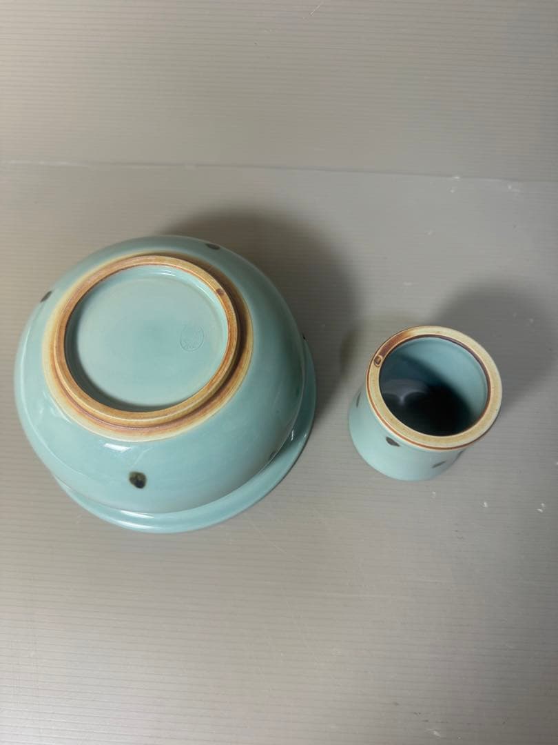 2447 茶道具 皆具 飛青磁 鼓形 横山瑞祥作 - メルカリ