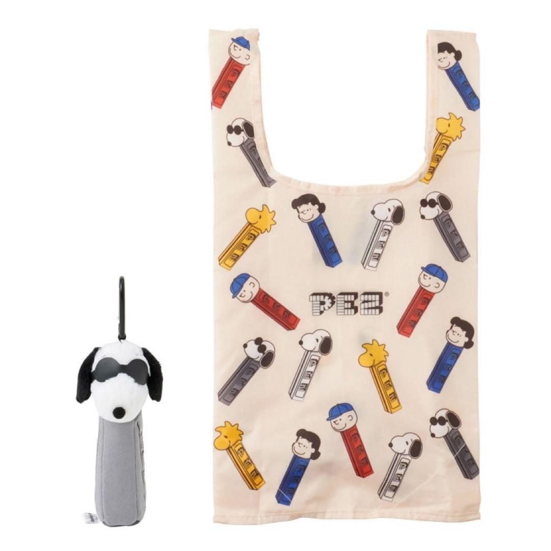 PLAZA限定 スヌーピー PEANUTS PEZ ペッツ ポーチ付きエコバッグ スヌーピー PEANUTS PEZ ペッツ ポーチ付きエコバッグ PLAZA限定