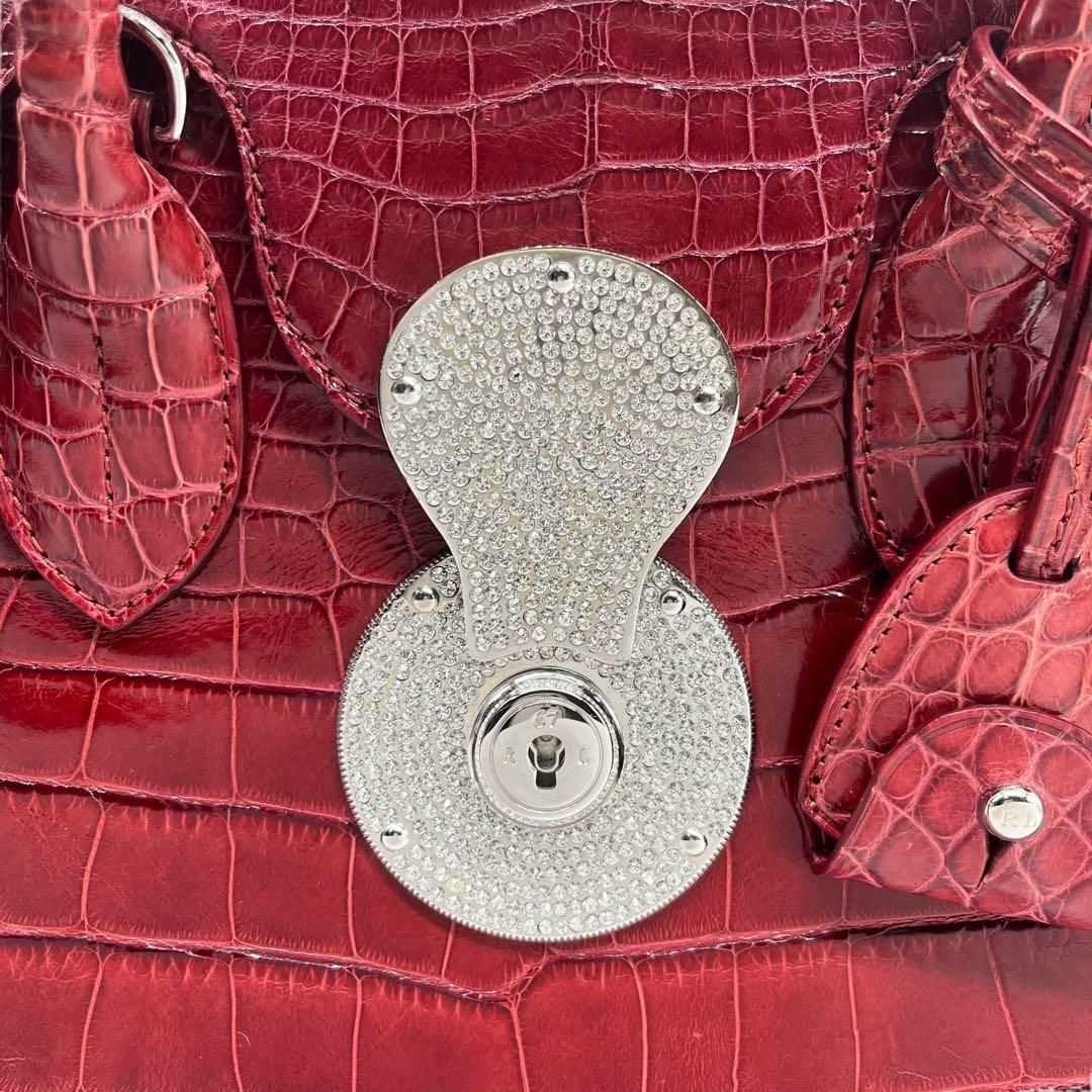 極美品□ラルフローレン リッキー 本革 クロコダイル リッキー 2way