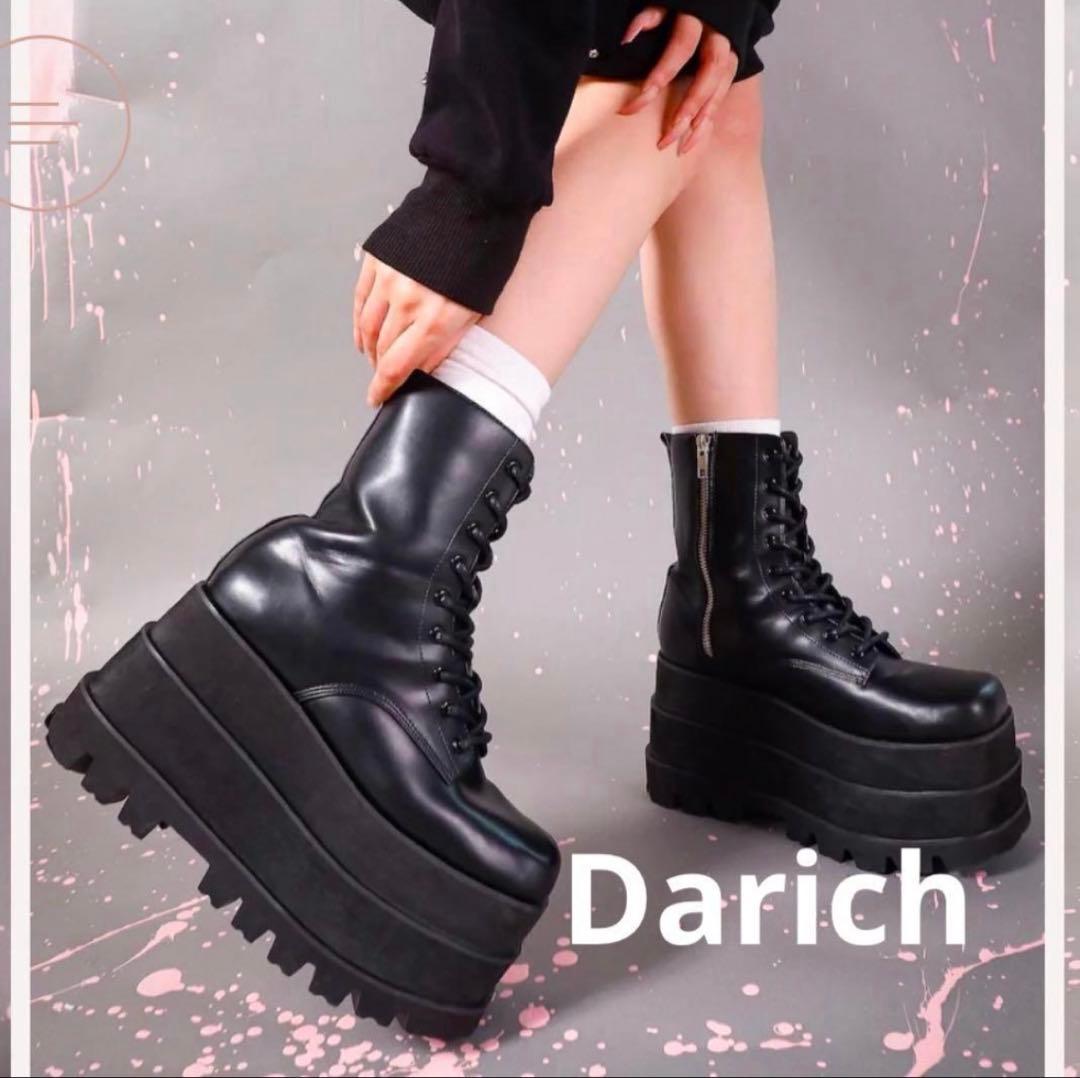 【美品】Darich トリプルソールエンジニアブーツ M 23.5 ブラック ダーリッチ Darich トリプルソールエンジニアブーツ （ブラック