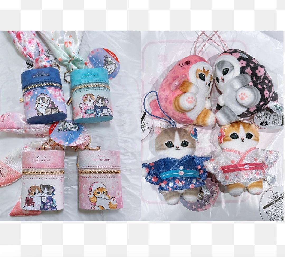 モフサンド mofusand スカーフチャーム付きポーチ 桜満開 マスコット4種 mofusand スカーフチャーム付きポーチ～桜満開～ | 商品紹介 | 株式