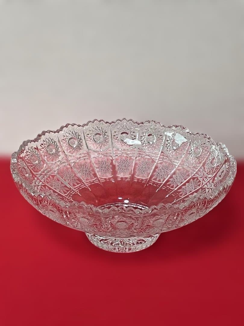 【新品】※ラスカ※ ボヘミア クリスタル ボウル 25cm 箱付 BOHEMIA ボヘミア クリスタル コンポート デザート椀 フルーツボウル