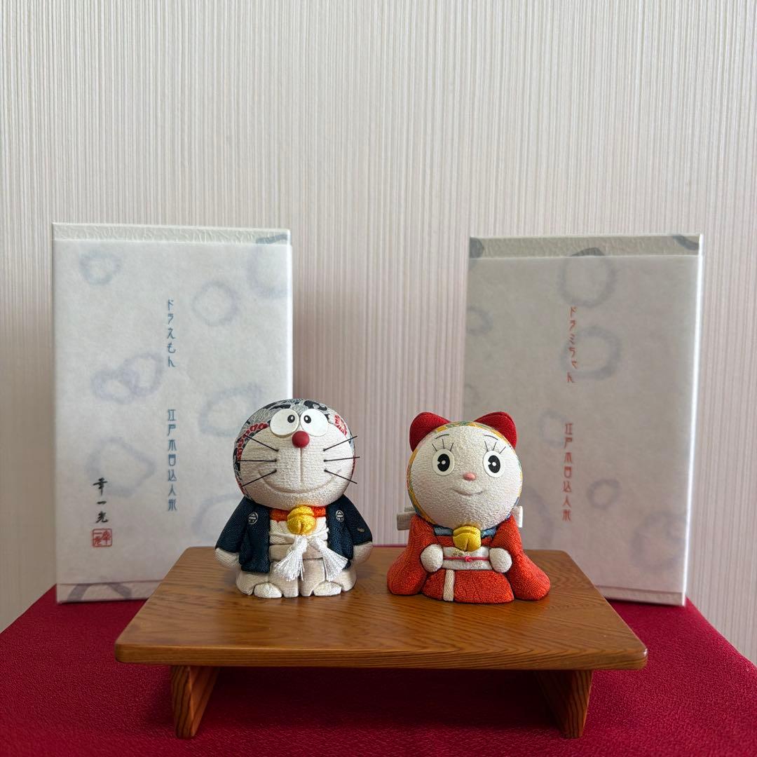 ドラえもん ひな祭り人形 2体セット 雛人形 久月 ひな人形 雛 三段飾り 五人飾り 光園作 正絹 芥子親王 三