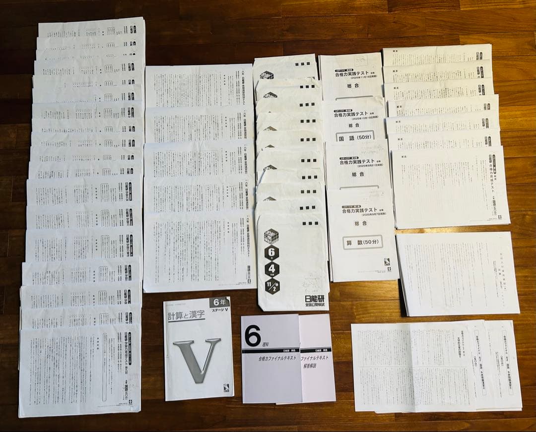 日能研6年（2025年度）公開模試 育成テスト 夏期春期テスト4科目＋