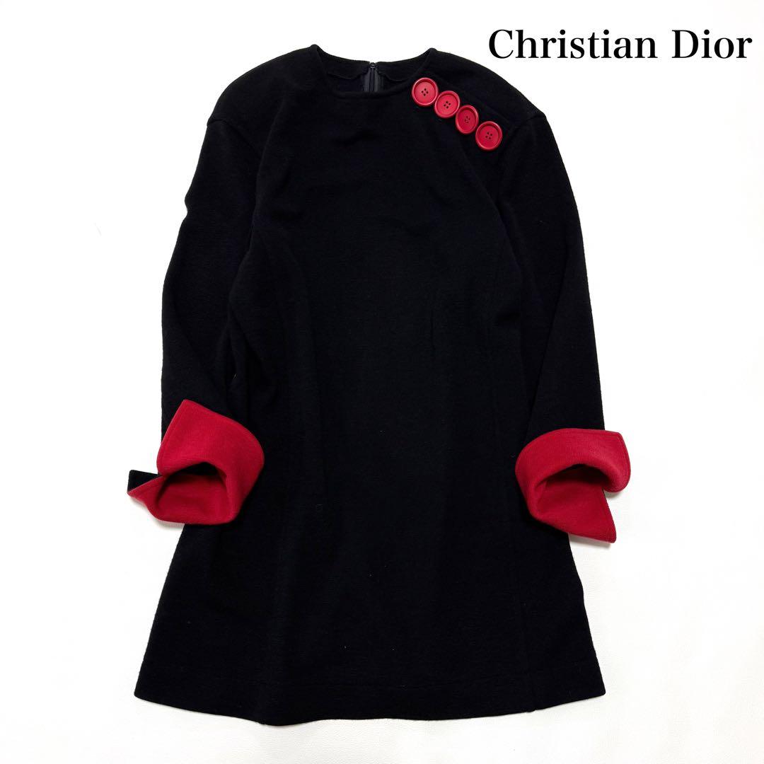 クリスチャンディオール　ウール　ニットワンピース　バイカラー　チュニック セール】 【WEB&一部店舗限定カラーあり/洗える】ミラノリブ バイ
