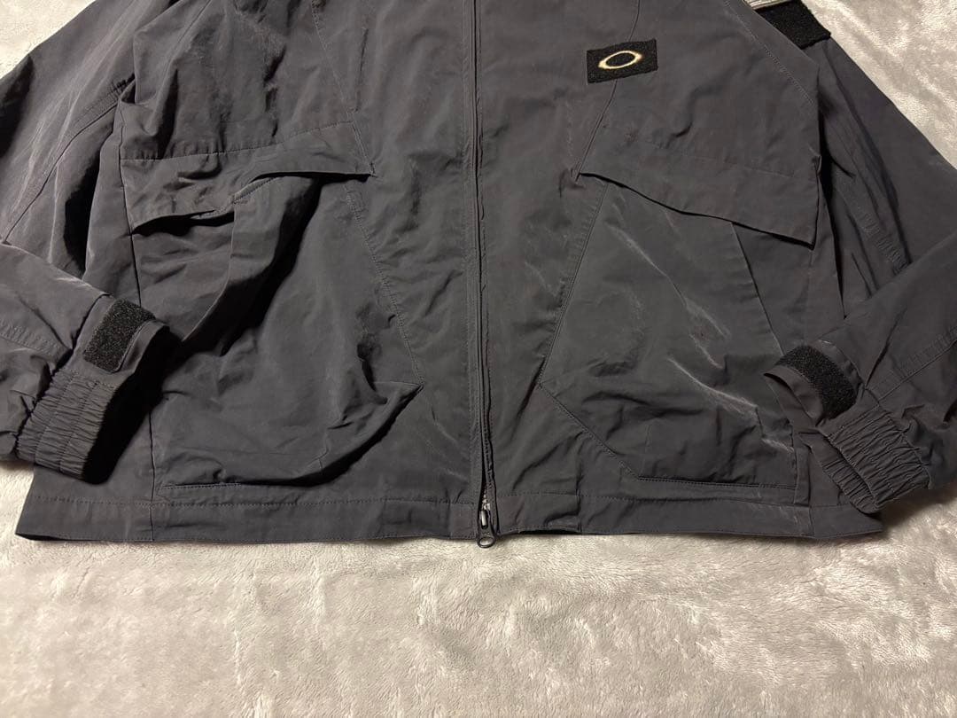 OAKLEY ブラック シェルジャケット ダブルジップ ナイロンジャケット