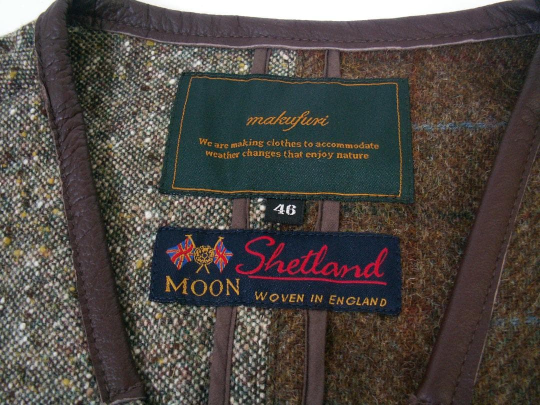 美品makufuriマクフリ FAV-1001マルチツイードベスト2 M(46)