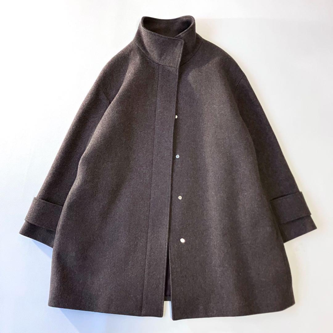 極美品 ユナイテッドアローズ スタンドカラーコート 定価4.6万円 ウール 茶色 UNITED ARROWS（ユナイテッドアローズ）の「＜UNITED ARROWS＞W
