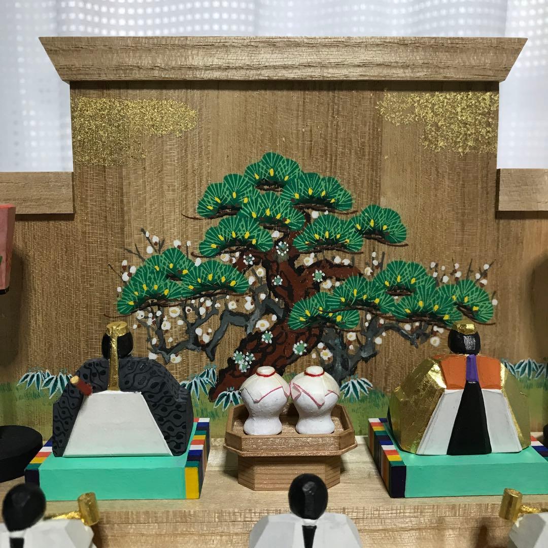 美品・レア物】奈良一刀彫 ひな壇 雛人形15人揃 神泉作 - メルカリ