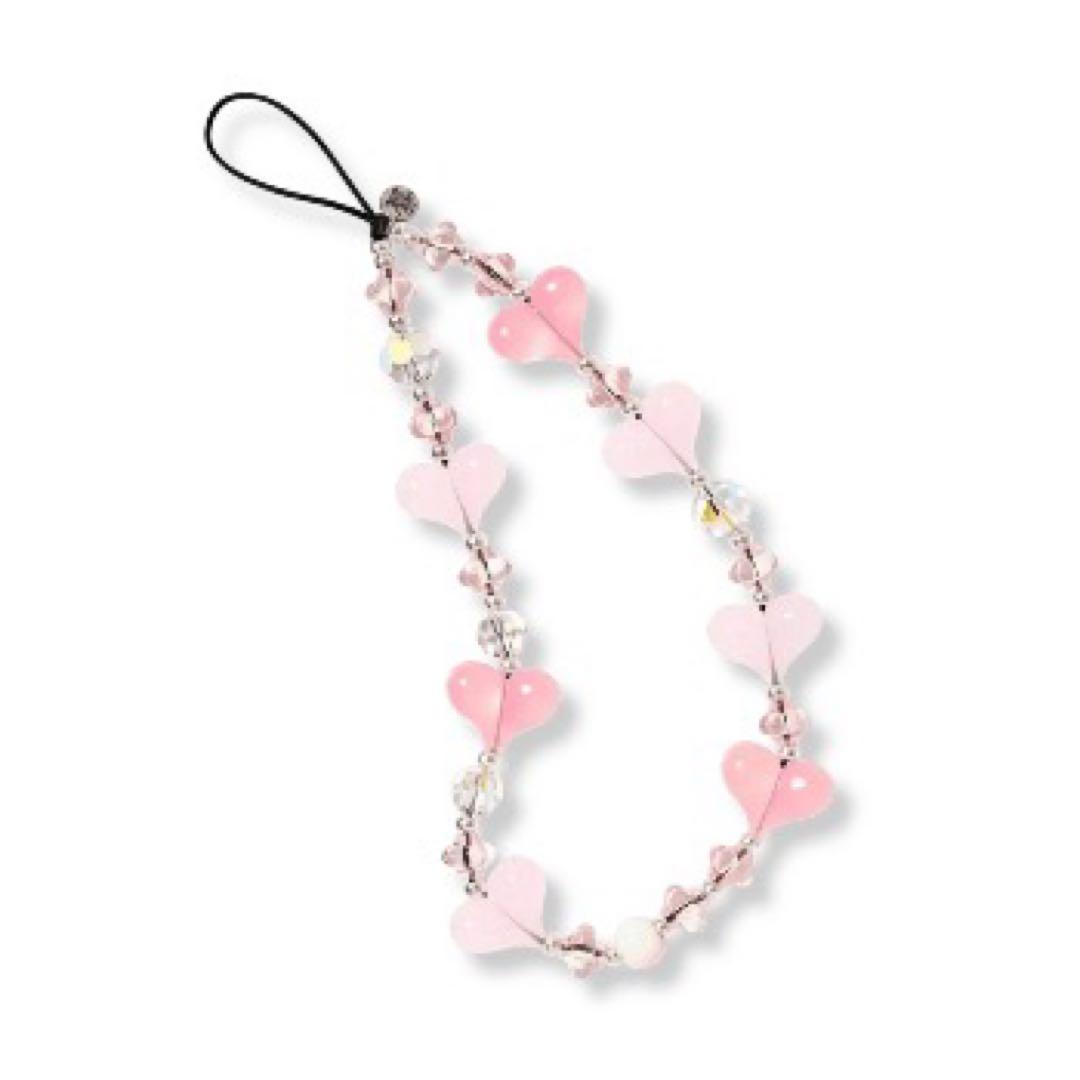 正規品stringtingハート型ビーズ スマホストラップ ♢String Ting♢スマホストラップ 雲xハート (String Ting/テック