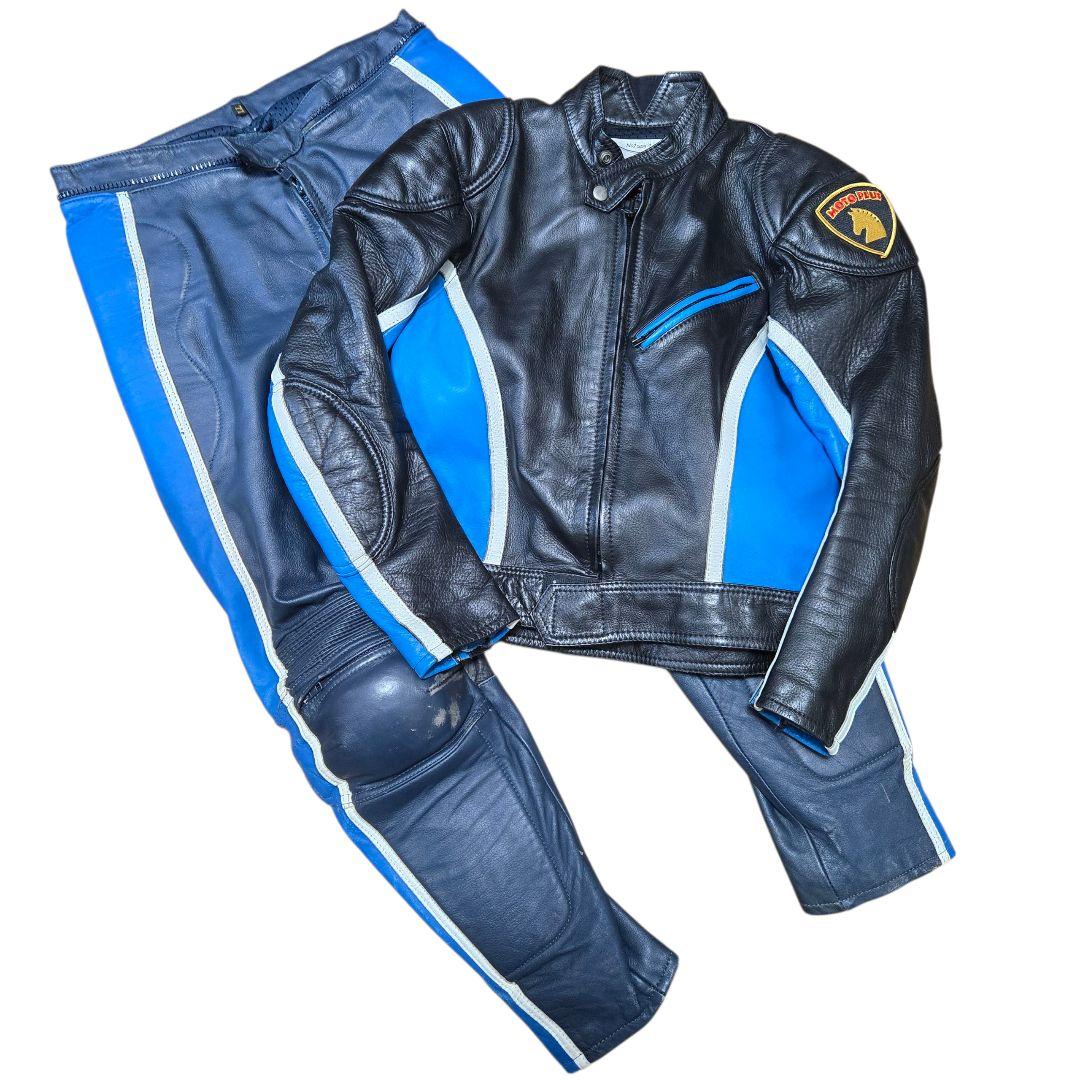 希少Lサイズ MOTOPLUS レーシングジャケット&パンツ レザー