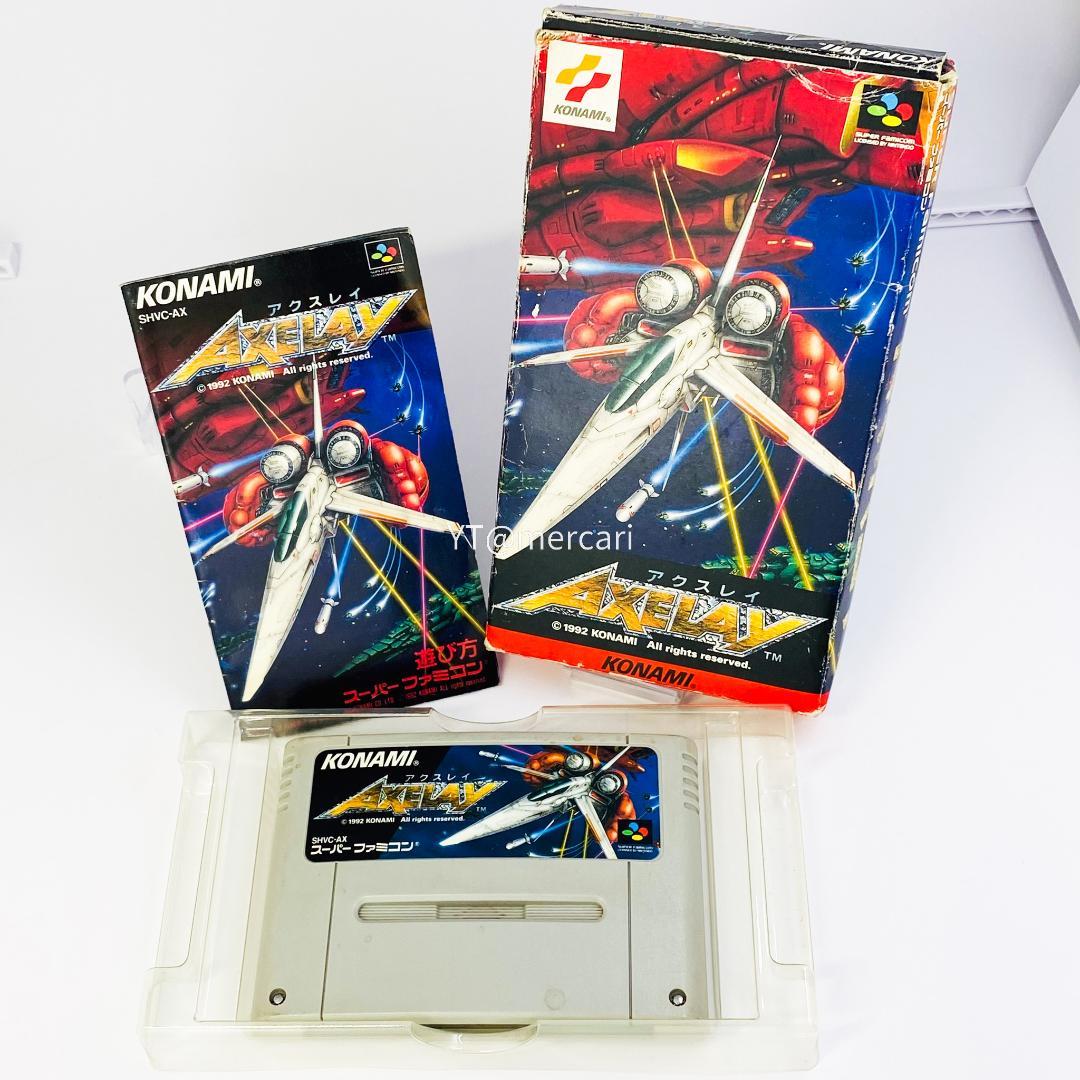 SFC アクスレイ スーパーファミコン コナミ 箱説付 - メルカリ
