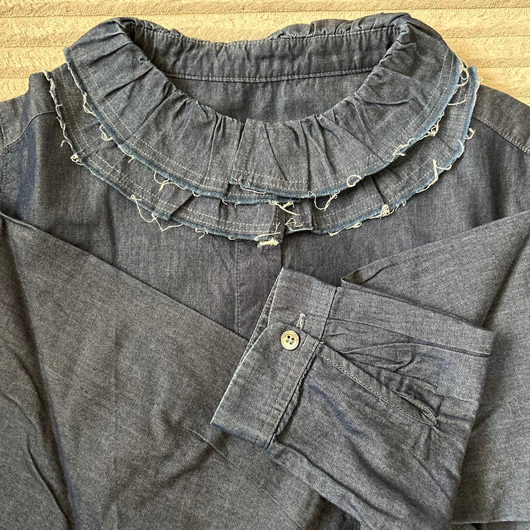 ネストローブ デニムフリルカラーブラウス