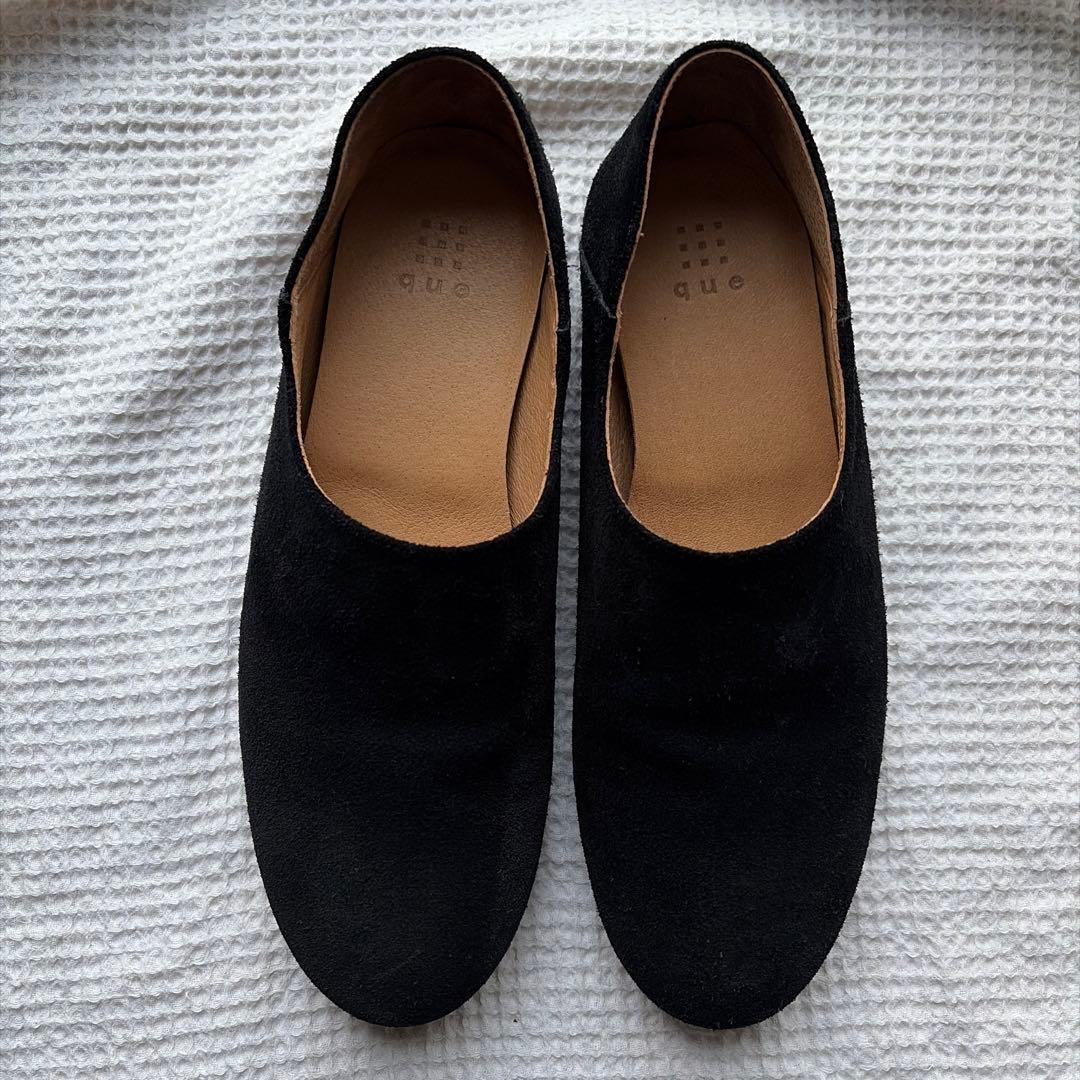 靴 que shoes Vibram plain / black velour One Quarter Velvet Black | | Vibram