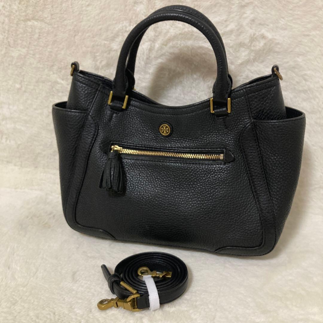 ■美品■2way トリーバーチ　ショルダーバッグ　黒　レザー　本革　タッセル TORY BURCH（トリーバーチ） バッグ レディース ショルダーバッグ 2way