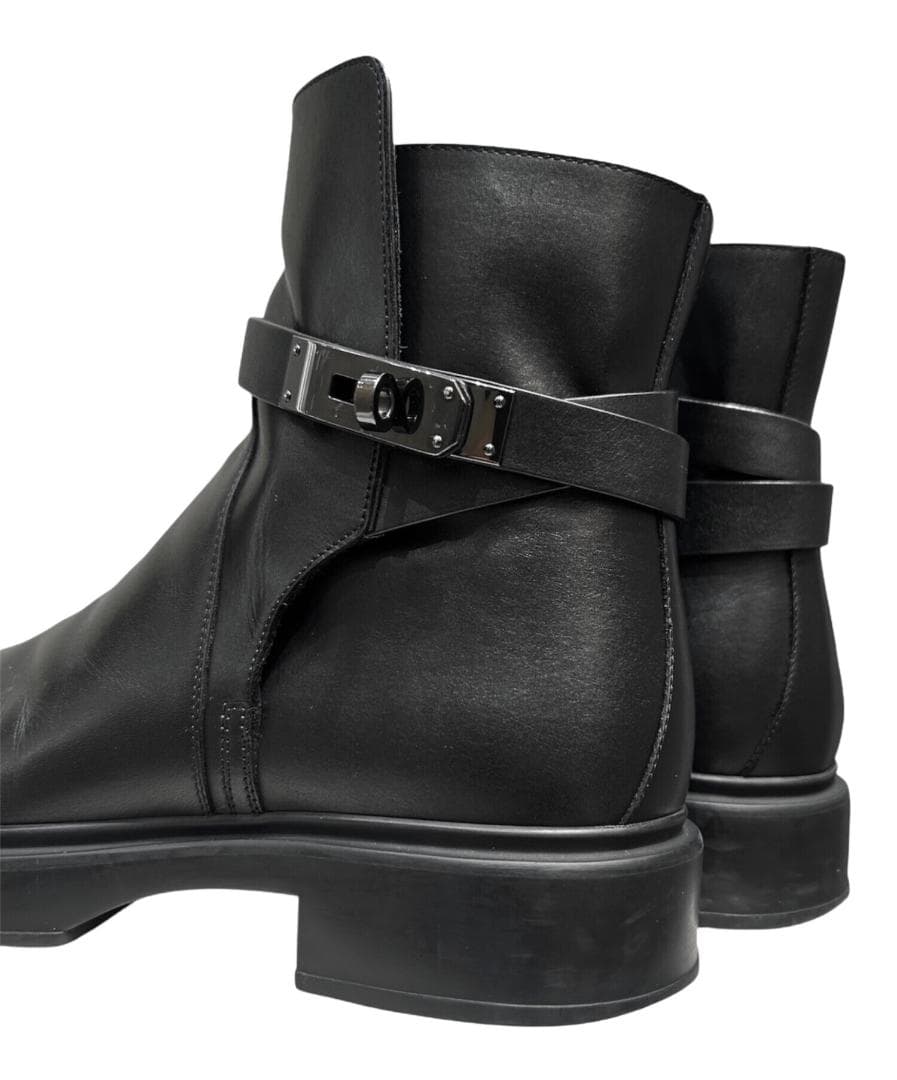 ソーブラック ケリーバックル HERMES ブーツ 《ヴェオ》 40.5