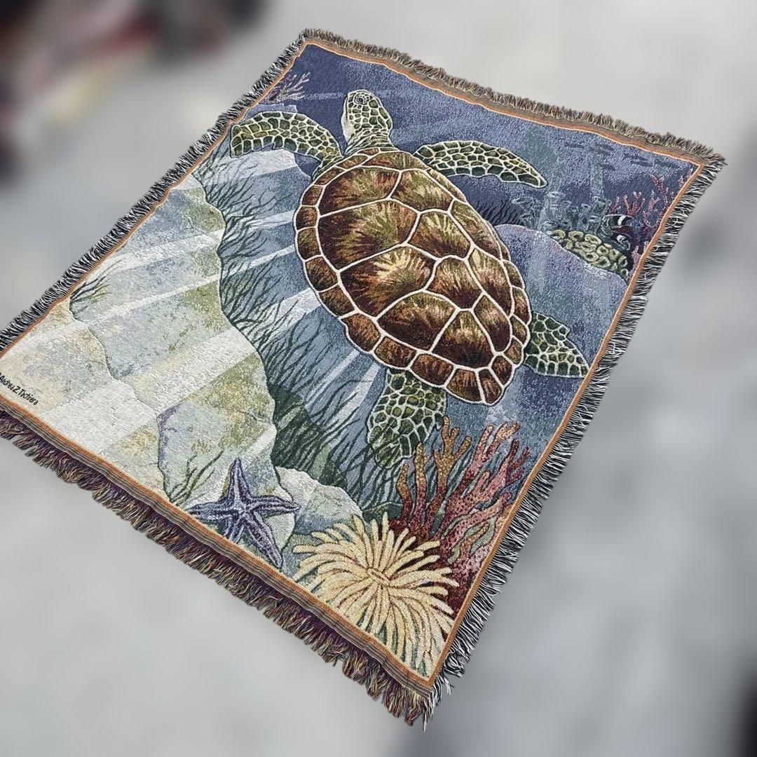 オーシャン系　海亀　マルチカバー　ソファカバー　ヴィンテージラグ　158x131 星条旗 マルチカバー ソファーカバー ヴィンテージラグ 178x131 星条旗