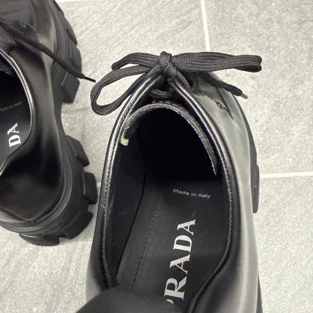 PRADA モノリスレースアップシューズ レザー 25.5cm