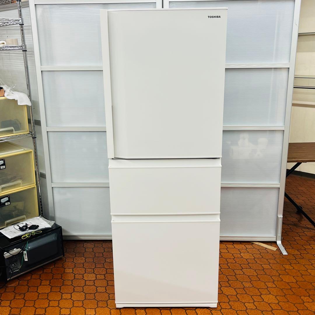 【美品】TOSHIBA 冷凍冷蔵庫 GR-V33SC (WU) 2024年製 東芝 GR-V33SC(WU) 3ドア冷蔵庫 (326L・右開き) マットホワイト