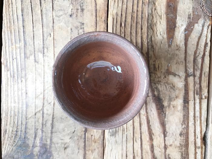 坂田泥華 ぐい呑 萩焼 共箱あり 銘あり 古物 中古 18.04.04-3